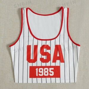 USA cropped tank size large